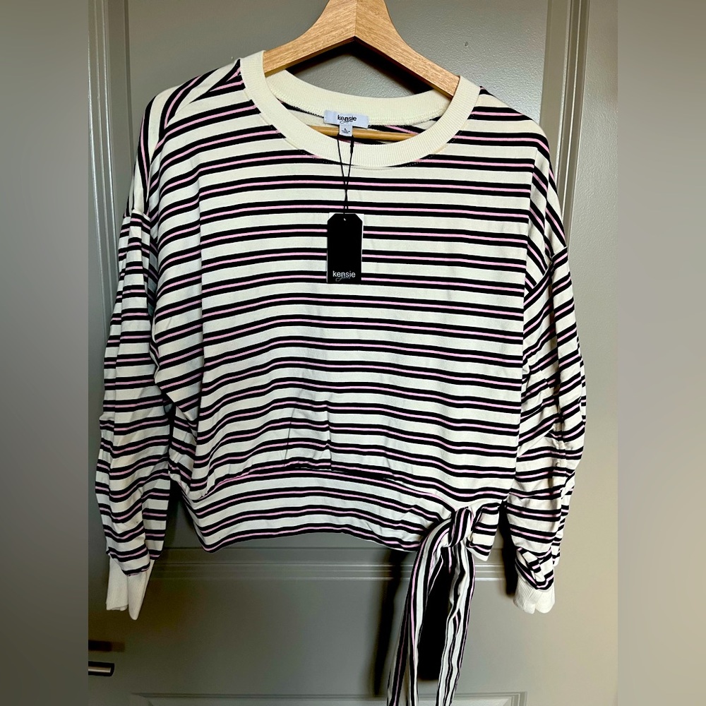 Kenzie Stripe Pullover Sweatshirt- Stripe